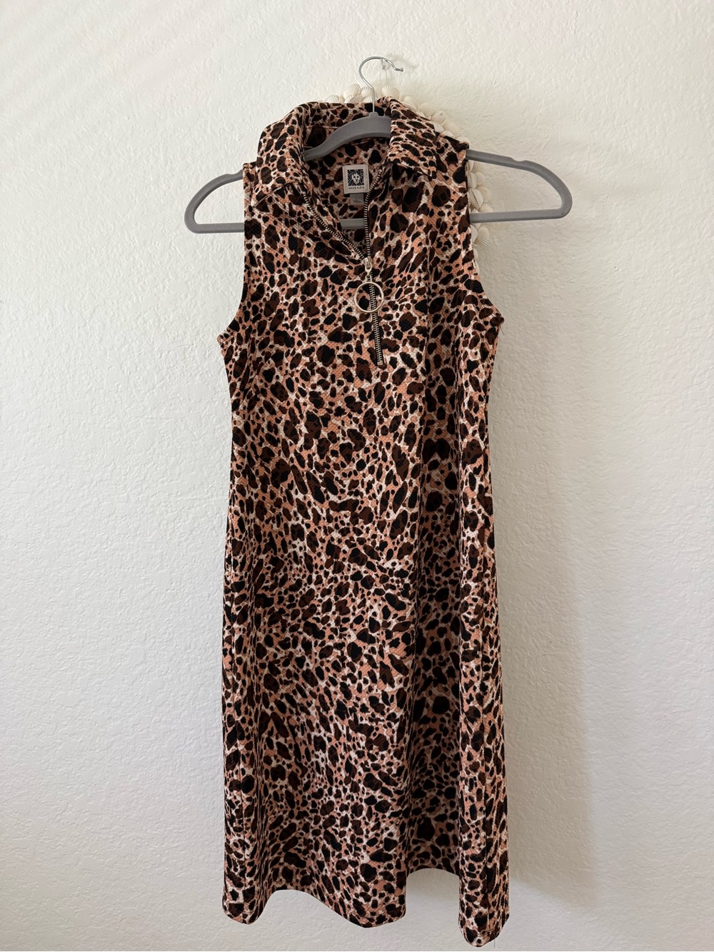 Anne Klein Leopard Print Midi Dress - Brown & Black